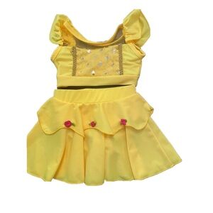 Disney Princess Belle 2piece Swim Bikini Set Toddler Baby Girl Yellow